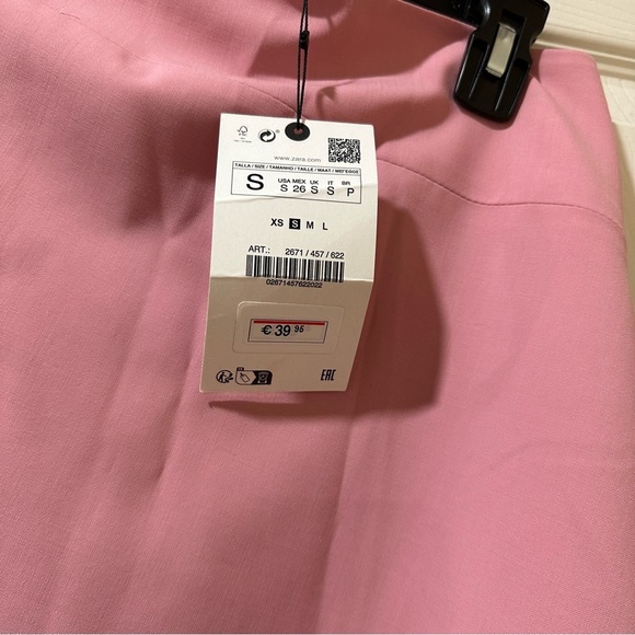 Zara Pale Pink Wool Blend Asymmetrical Skirt Size Small - Picture 5 of 7